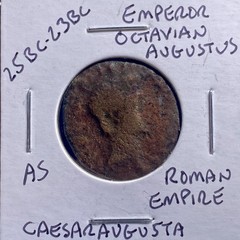 25BC-23BC Emperor Octavian Augustus P Carisius Leg Augusti Ancient Roman As Coin