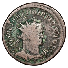 Roman Coin Galère Aurelianus 293 Revers Concordia Lyon Billon RIC.678