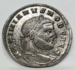 Rome Ancient Caesar GALERIUS AE Follis Siscia MONETA Scales XF/AU Silvering #E21