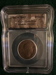 ICG Genuine Bronze Roman Empire Coin 27BC-476AD Ancient Imperial Era